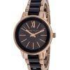 Anne Klein Two Tone Stainless Steel Black Dial Quartz 3878BKRG Womens Watch