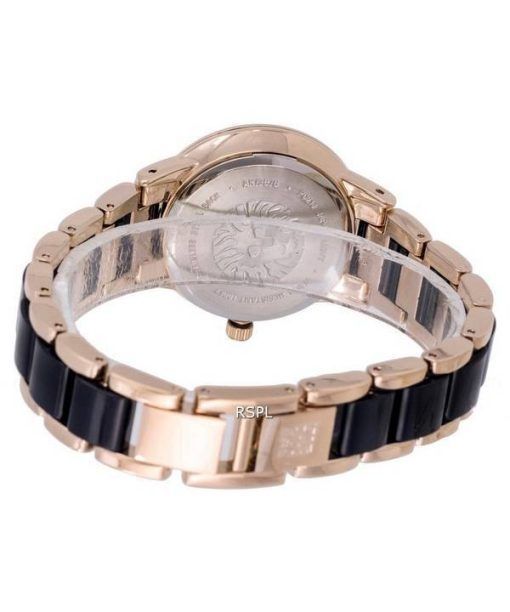 Anne Klein Two Tone Stainless Steel Black Dial Quartz 3878BKRG Womens Watch