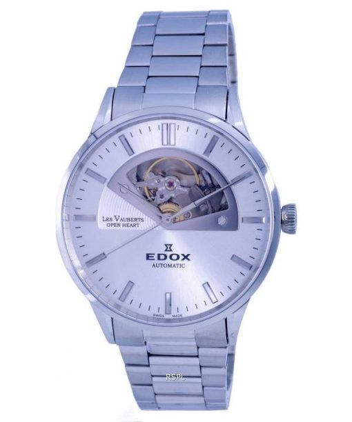 Edox Les Vauberts Open Heart Stainless Steel Silver Dial Automatic 850143MAIN 85014 3M AIN Mens Watch