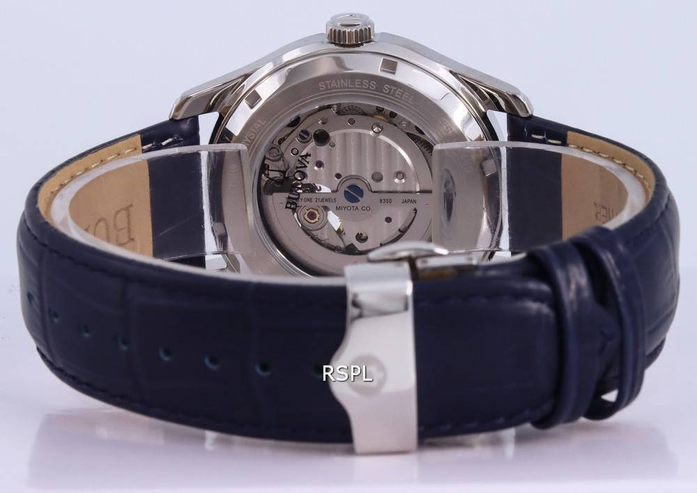 Bulova Wilton Silver Open Heart Dial Automatic 96A206 100M Mens Watch