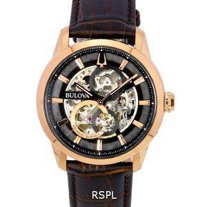 Bulova Classic Sutton Black Skeleton Dial Automatic 97A169 Men's Watch