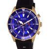 Bulova Sport Chronograph Silicon Blue Dial Quartz 98A244 100M Mens Watch