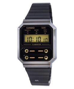 Casio Vintage Digital Stainless Steel Quartz A100WEGG-1A2 Mens Watch