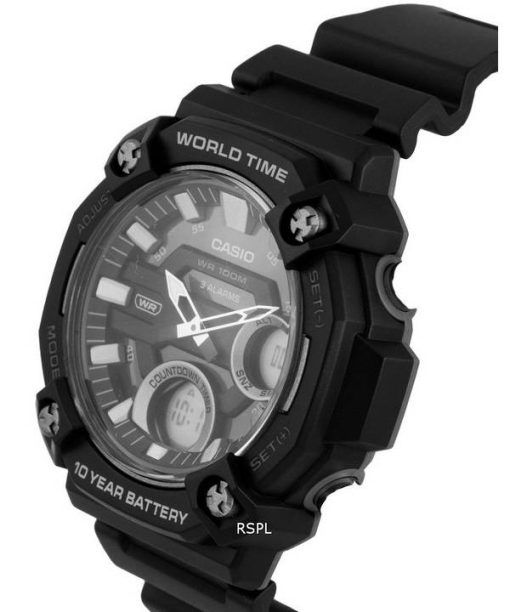 Casio Analog Digital Black Dial Quartz AEQ-120W-1AV AEQ120W-1 100M Mens Watch