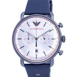 Emporio Armani Aviator Chronograph Silver Dial Quartz AR11384 Mens Watch