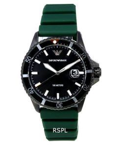 Emporio Armani Green Silicon Black Dial Quartz AR11464 100M Men's Watch