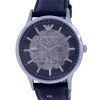 Emporio Armani Skeleton Leather Black Dial Automatic AR60038 Mens Watch