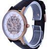 Emporio Armani Skeleton Leather Silver Dial Automatic AR60039 Mens Watch