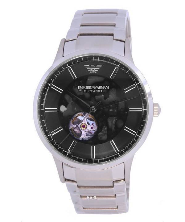 Emporio Armani Renato Stainless Steel Skeleton Dial Automatic AR60055 Mens Watch