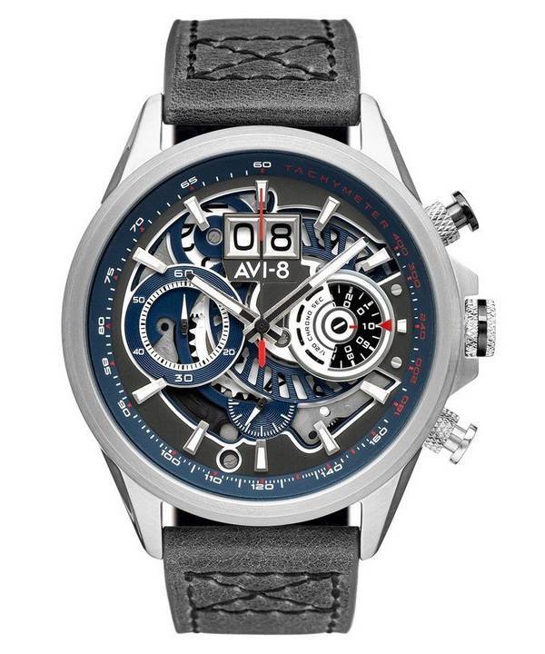 AVI-8 Hawker Harrier II Metador Chronograph Skeleton Grey And Blue Dial Quartz AV-4065-04 Mens Watch