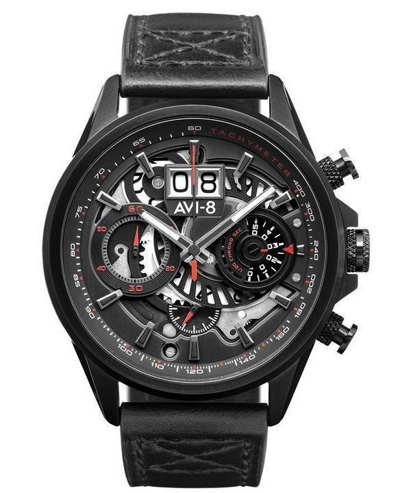 AVI-8 Hawker Harrier II Metador Chronograph Skeleton Black Dial Quartz AV-4065-05 Mens Watch