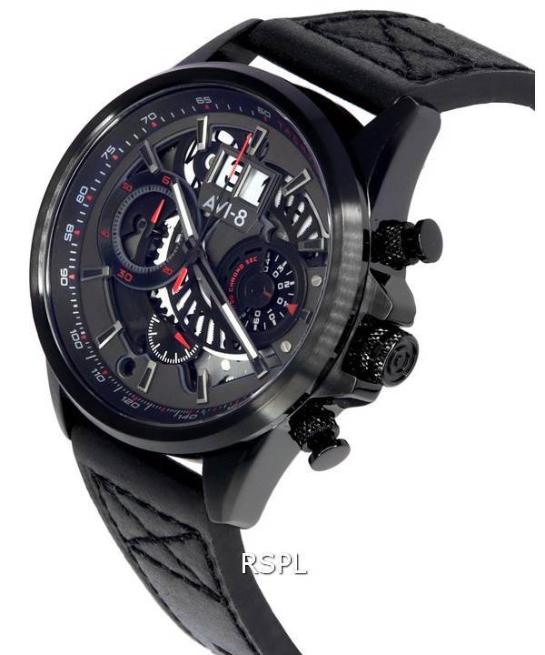 AVI-8 Hawker Harrier II Metador Chronograph Skeleton Black Dial Quartz AV-4065-05 Mens Watch