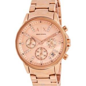 Armani Exchange Chronograph Rose Gold Tone Dial Quartz AX4326 Womens Watch