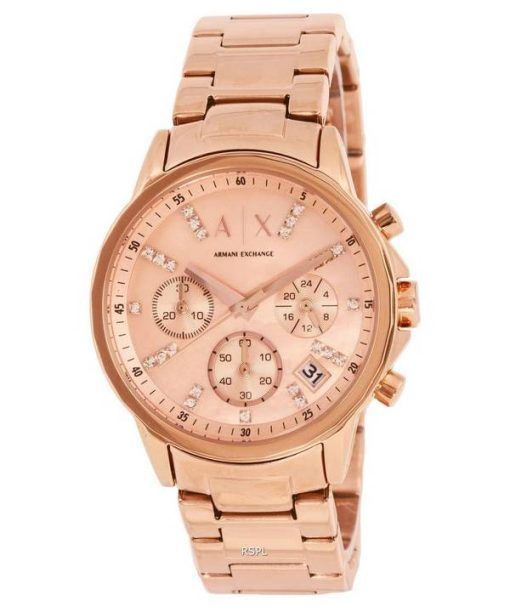 Armani Exchange Chronograph Rose Gold Tone Dial Quartz AX4326 Womens Watch