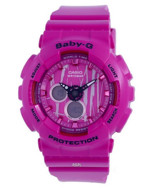 Casio Baby-G Analog Digital Scratch Pattern Quartz BA-120SP-4A.G BA120SP-4 100M Womens Watch