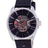 Diesel MS9 Skeleton Leather Strap Black Dial Automatic DZ1966 Mens Watch