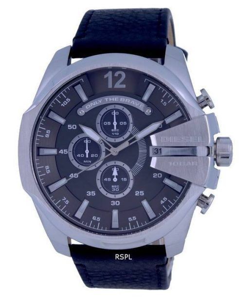 Diesel Mega Chief Chronograph Leather Quartz DZ4559 100M Mens Watch