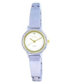Citizen Crystal Accents Stainless Steel White Dial Quartz EJ6134-50A.G Womens Watch