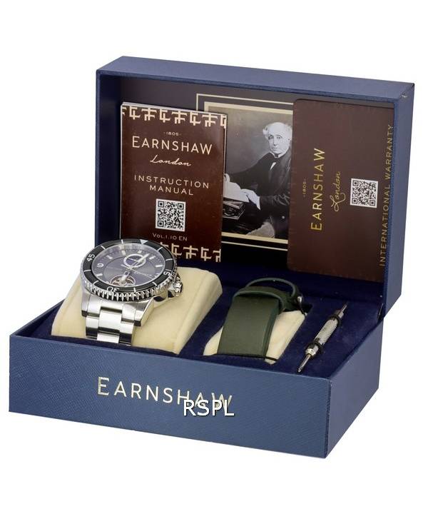 Thomas Earnshaw Prevost Limited Edition Moon Phase Pebble Grey Open Heart Dial Automatic ES-8210-22 Mens Watch