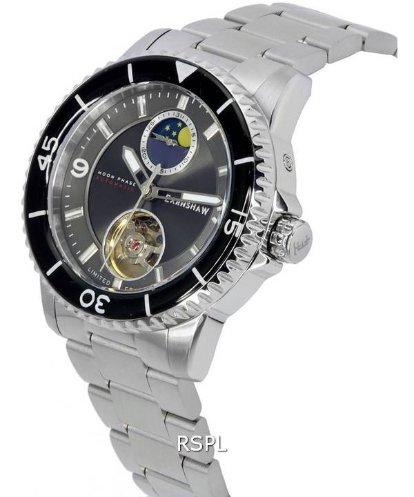 Thomas Earnshaw Prevost Limited Edition Moon Phase Pebble Grey Open Heart Dial Automatic ES-8210-22 Mens Watch