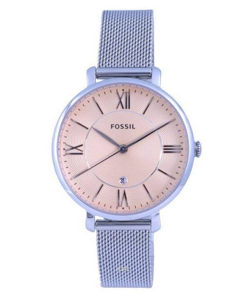 Fossil Jacqueline Stainless Steel Mesh Pink Dial Quartz ES5089 Womens Watch