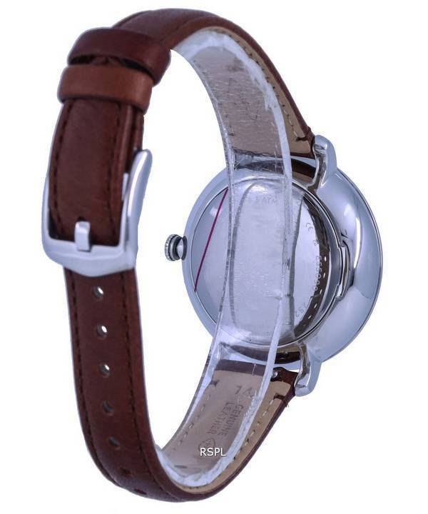Fossil Jacqueline Leather White Mother Of Pearl Dial Solar ES5090 Womens Watch