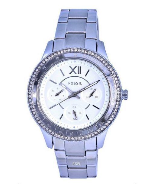 Fossil Stella Sport Tachymeter Crystal Accents Silver Dial Quartz ES5108 Womens Watch