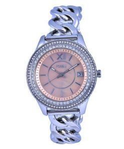 Fossil Stella Crystal Accents Rose Gold Mother Of Pearl Dial Quartz ES5134 Womens Watch