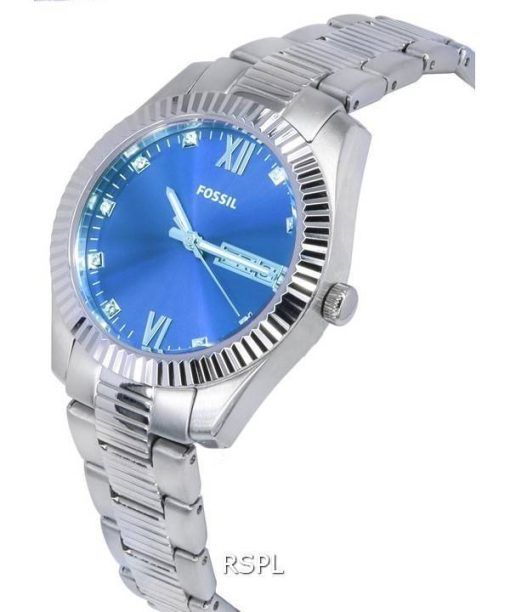 Fossil Scarlette Crystal Accents Blue Dial Quartz ES5197 Women's Watch