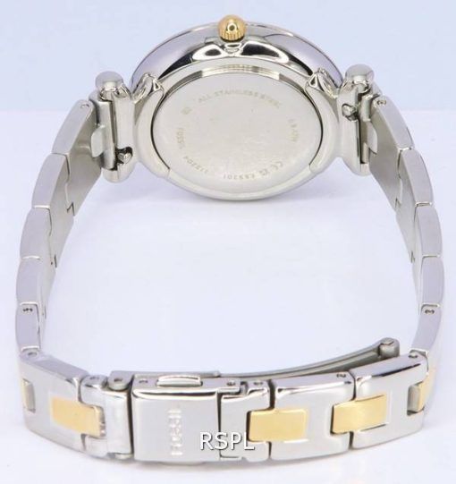 Fossil Carlie Two Tone Stainless Steel Silver Dial Quartz ES5201 Women's Watch