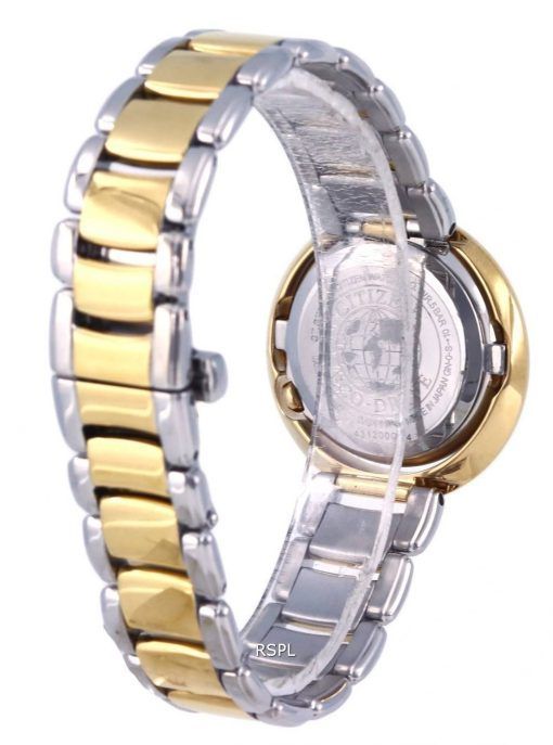 Citizen Diamond Accents Two Tone Stainless Steel Silver Dial Eco-Drive EX1124-52D.G Womens Watch