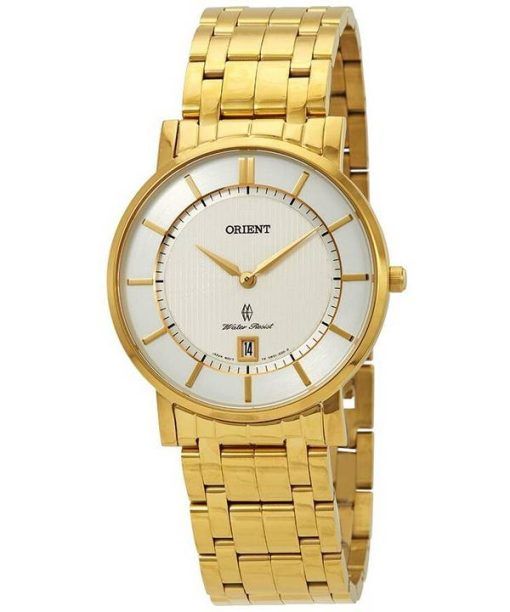 Orient Classic Gold Tone Stainless Steel White Dial Quartz FGW01001W0 Unisex Watch