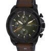 Fossil Bronson Chronograph Leather Green Dial Quartz FS5856 Mens Watch