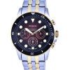 Fossil FB-01 Chronograph Two Tone Stainless Steel Red Dial Quartz FS5881 100M Mens Watch