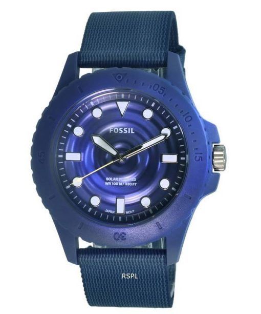 Fossil FB-01 Tide Ocean Material Blue Dial Solar Powered FS5893 100M Mens Watch