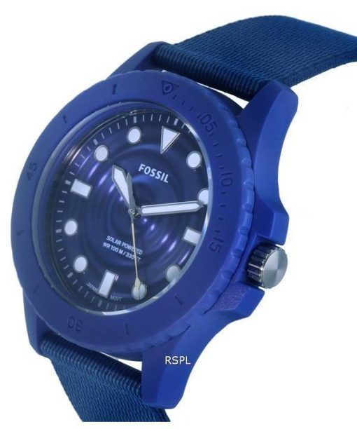 Fossil FB-01 Tide Ocean Material Blue Dial Solar Powered FS5893 100M Mens Watch