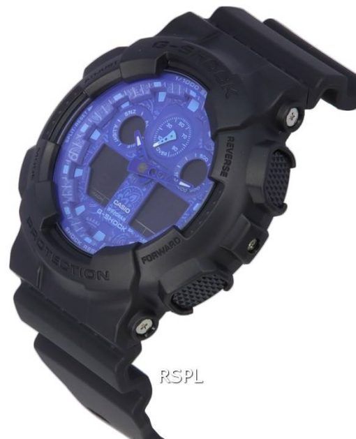 Casio G-Shock Analog Digital Blue Dial Quartz GA-100BP-1A GA100BP-1 200M Mens Watch