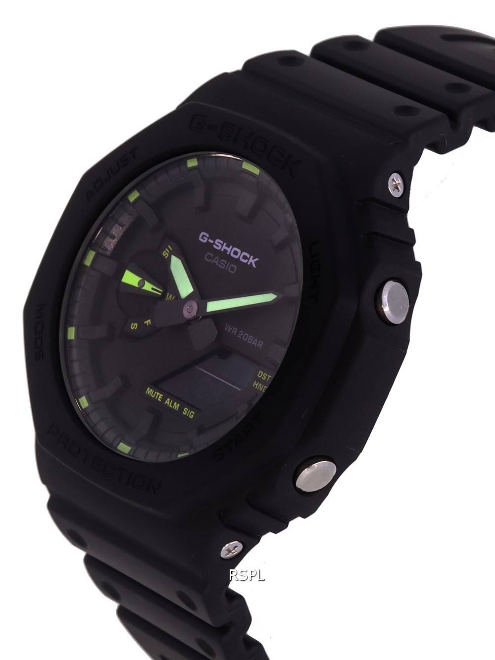 Casio G-Shock Neon Accent Analog Digital Quartz Divers GA-2100-1A3 GA2100-1A3 200M Mens Watch