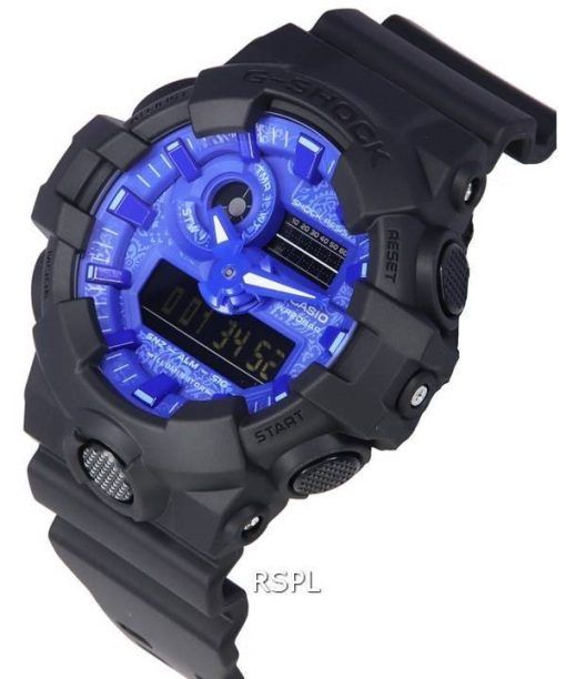 Casio G-Shock Paisley Blue Analog Digital Dial Quartz GA-700BP-1A GA700BP-1 200M Mens Watch