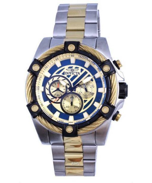 Invicta Bolt Chronograph Blue And Gold Dial Quartz INV38957 100M Mens Watch