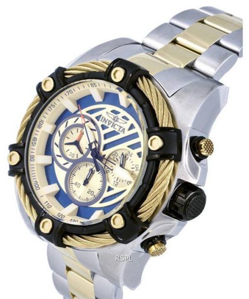 Invicta Bolt Chronograph Blue And Gold Dial Quartz INV38957 100M Mens Watch