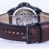 Fossil Bronson Leather Skeleton Dial Automatic ME3219 Mens Watch
