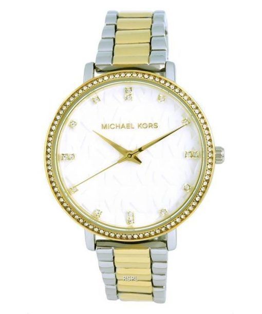 Michael Kors Pyper Crystal Accents Two Tone Stainless Steel Quartz MK4595 Womens Watch