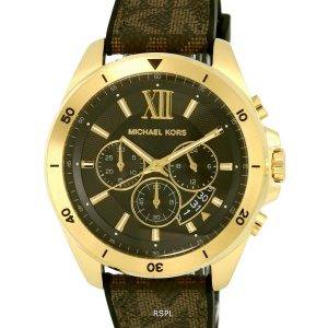 Michael Kors Oversized Brecken Logo Chronograph Leather Quartz MK8849 Mens Watch