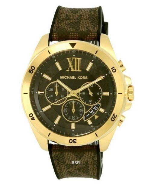 Michael Kors Oversized Brecken Logo Chronograph Leather Quartz MK8849 Mens Watch