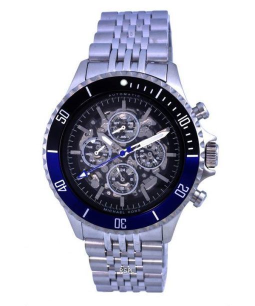 Michael Kors Bayville Skeleton Stainless Steel Automatic MK9045 Mens Watch