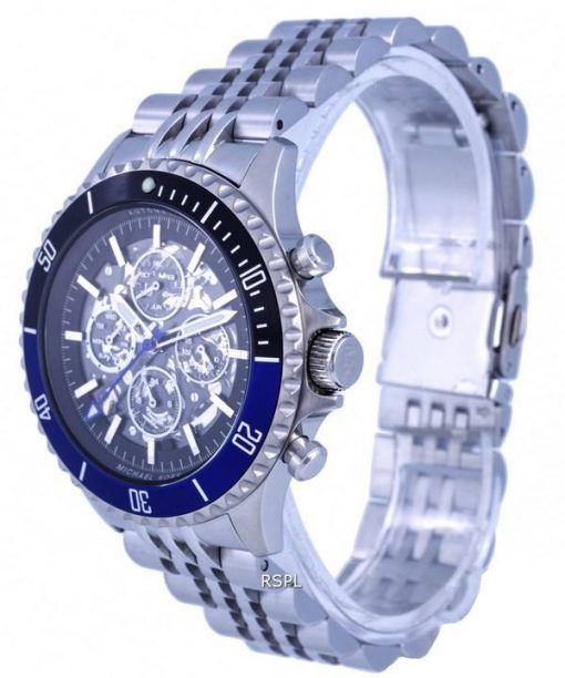 Michael Kors Bayville Skeleton Stainless Steel Automatic MK9045 Mens Watch