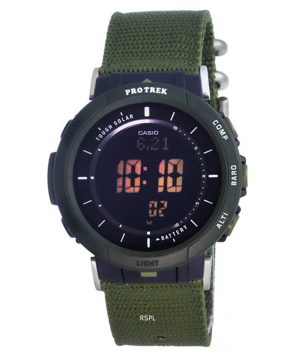 Casio Protrek Digital Black Dial Solar PRG-30B-3 PRG30B-3 100M Mens Watch