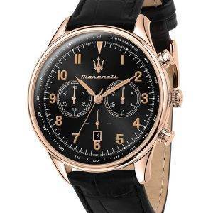Maserati Tradizione Chronograph Black Sunray Dial Quartz R8871646001 100M Mens Watch