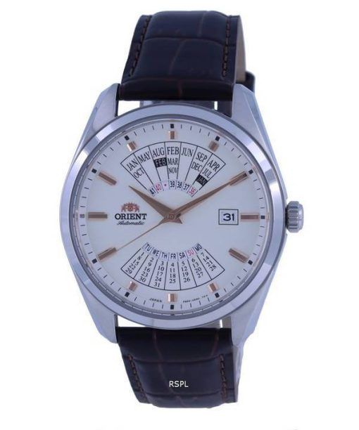 Orient Multi Year Calendar White Dial Leather Automatic RA-BA0005S10B Mens Watch